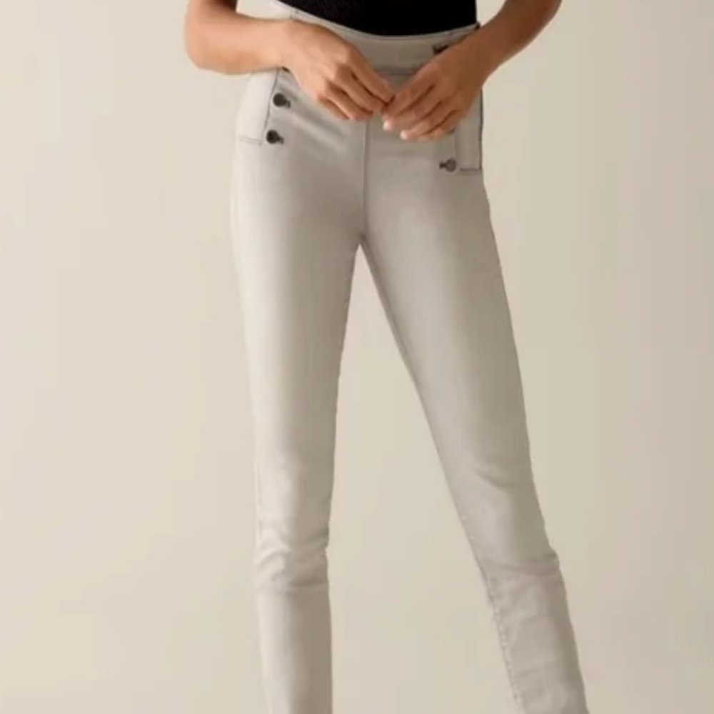 WHBM High-Rise Sailor Button Skinny Jeans Size 4 - Picture 2 of 11